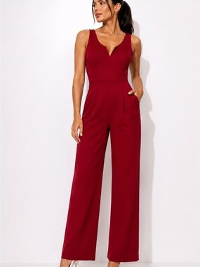 Red Wide Leg Jumpsuit NWT Size S